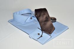 Camicia artigianale in cotone abbinata a cravatta by Pegaso